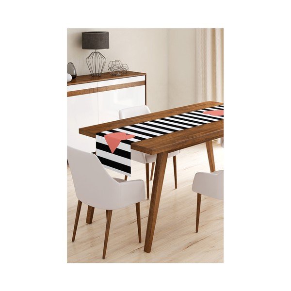 Runner da tavola in microfibra Stripes with Heart, 45 x 145 cm - Minimalist Cushion Covers