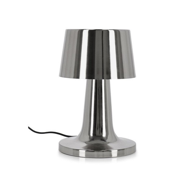 Lampada da tavolo LED argentata in metallo con paralume in metallo (altezza totale 51 cm) Turner – Bizzotto