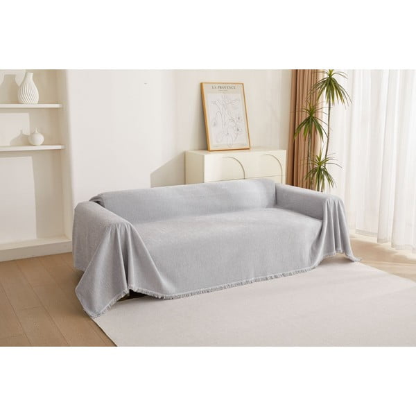 Copridivano grigio chiaro per divano a 2 posti Talo – Filumi-image-1