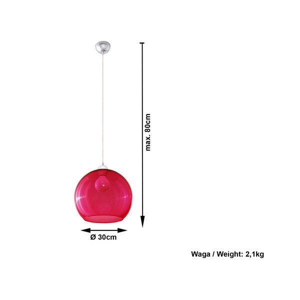 Lampada da soffitto rossa Bilbao - Sollux-image-1