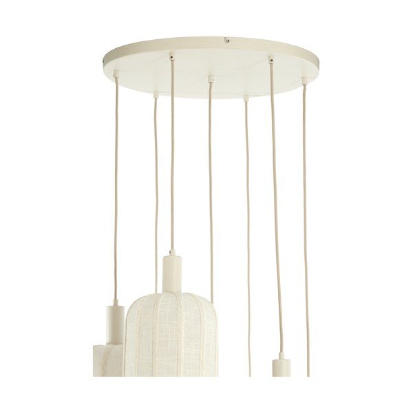 Lampadario color crema con paralume in tessuto ø 50 cm Tufia – Light & Living-image-3