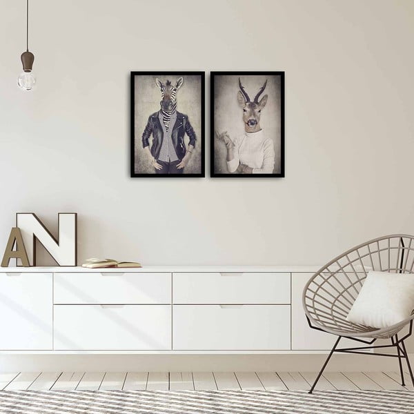 Quadro in due parti Home Ribs and Deer, 72 x 50 cm - Wallity-image-1