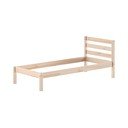 Letto da bambini di colore naturale in pino massiccio rete non inclusa 90x200 cm Pino – Vipack