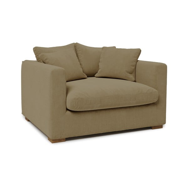 Poltrona in velluto a coste beige Comfy - Scandic-image-2