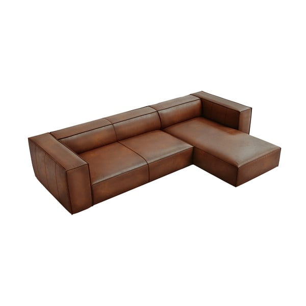 Divano angolare in pelle marrone cognac (angolo destro) Madame - Windsor & Co Sofas-image-2
