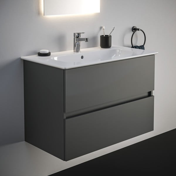 Mobile a sospensione grigio per sottolavabo 80x55 cm Eurovit+ - Ideal Standard-image-1