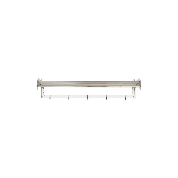 Attaccapanni da parete color argento lucido in acciaio inox con scaffale 100 cm Alby – Jotex-image-2