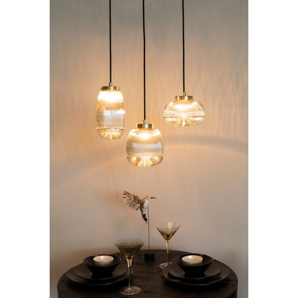 Lampada a sospensione color oro con paralume in vetro ø 12 cm Robin - White Label-image-1