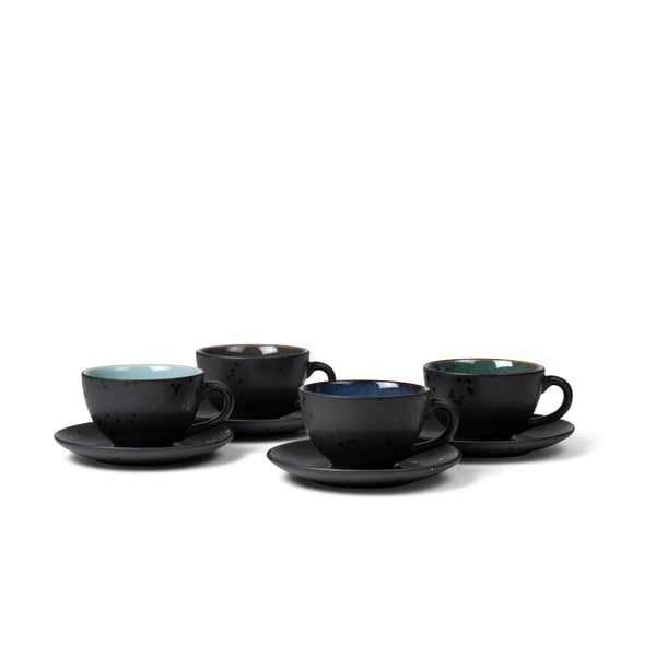 Set di 4 tazze in gres nero da 240 ml Black/Mix - Bitz