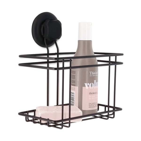 Mensola da bagno a parete autoportante nera Portautensili nero Bestlock - Compactor-image-1