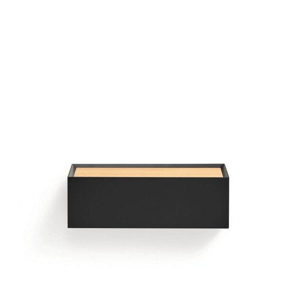Comodino nero con piano effetto rovere da parete Arista – Teulat-image-4