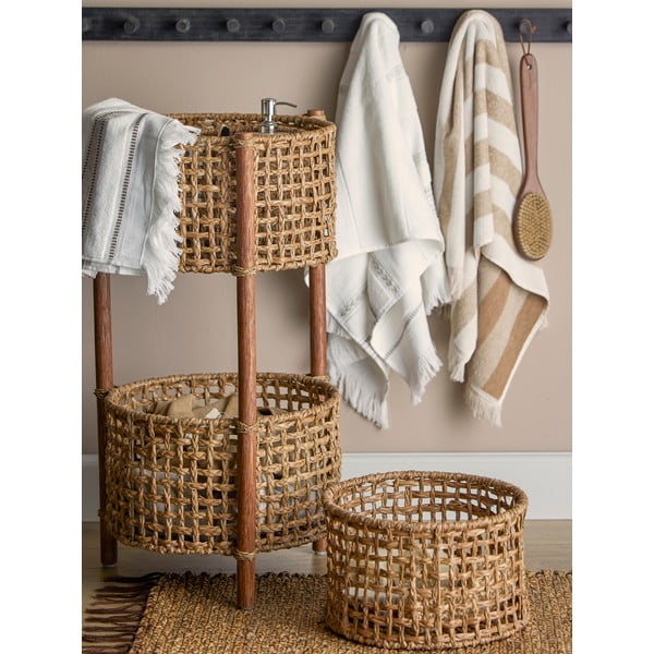 Asciugamano in cotone marrone-beige 70x140 cm Elaia - Bloomingville-image-3