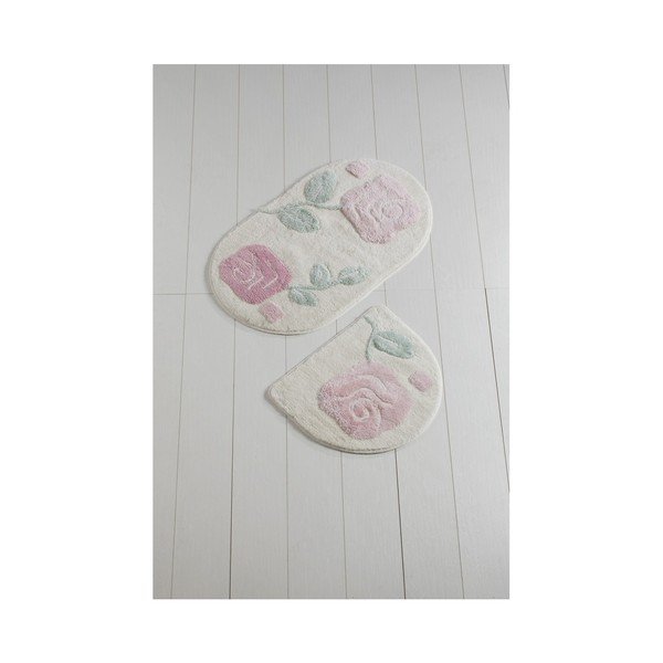 Set di 2 tappetini da bagno Pinkie Ecru - Foutastic