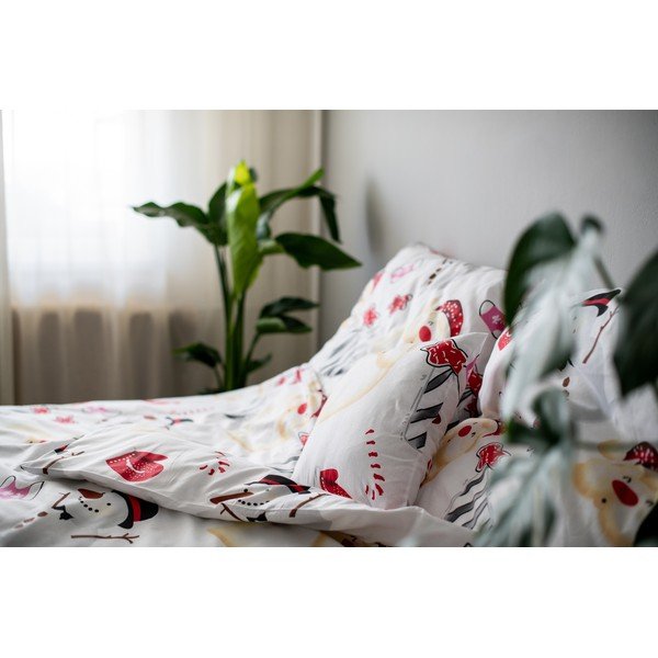 Biancheria da letto natalizia in cotone, 140 x 200 cm Snowman - Cotton House-image-2