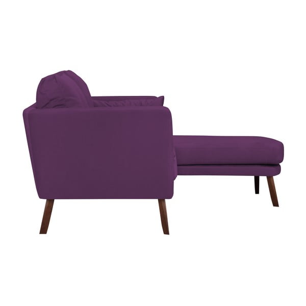 Divano a tre posti Elena, di colore viola scuro, con lettino nell'angolo a destra - Mazzini Sofas-image-3