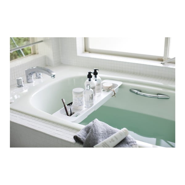 Mensola regolabile bianca per vasca da bagno Tower - YAMAZAKI-image-3