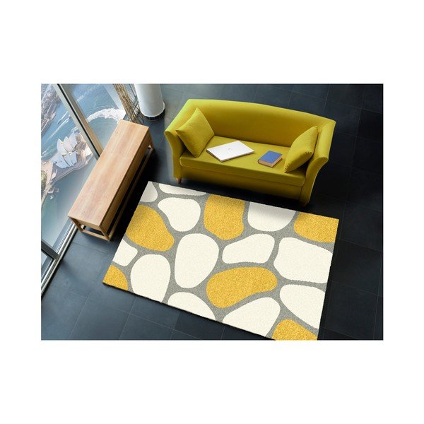 Tappeto giallo e beige Lys, 140 x 200 cm - Universal-image-2