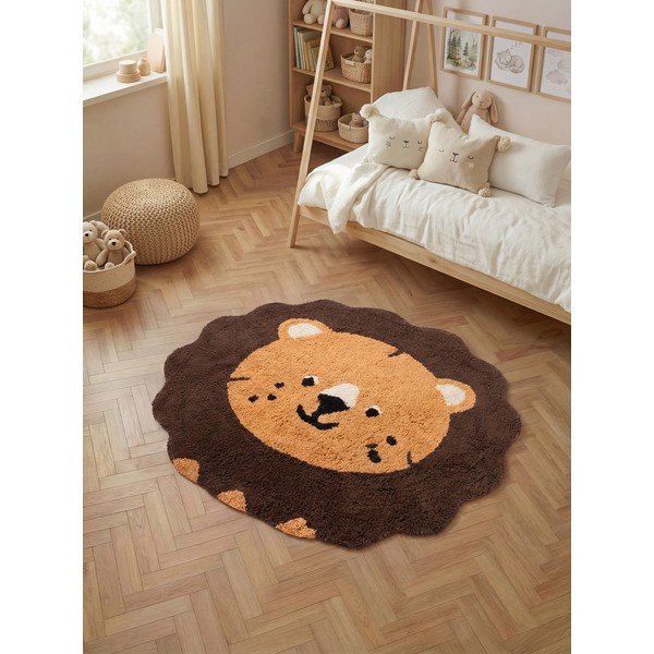 Tappeto per bambini arancione/marrone in cotone lavabile/tessuto a mano 112x120 cm Snuggle Lea – Hanse Home-image-1