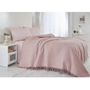 Copriletto in cotone rosa per letto matrimoniale 220x240 cm Pique - Mijolnir