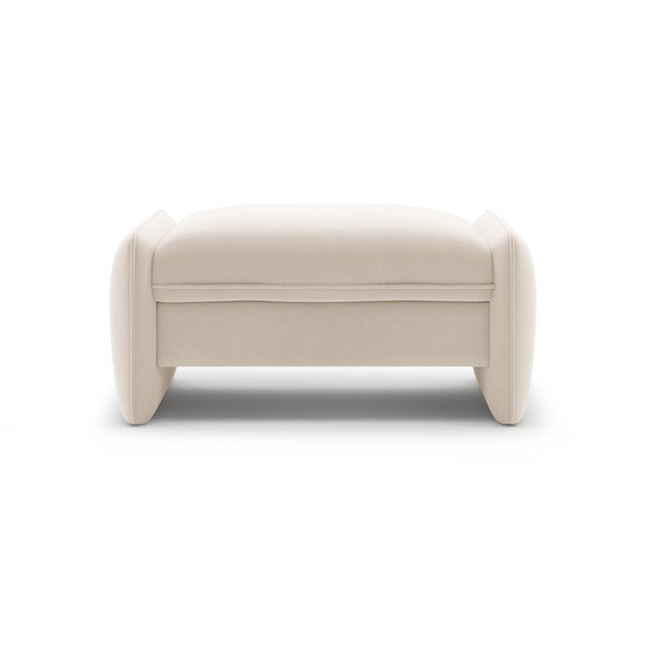 Poggiapiedi color crema con rivestimento in velluto Georgia – Micadoni -image-1