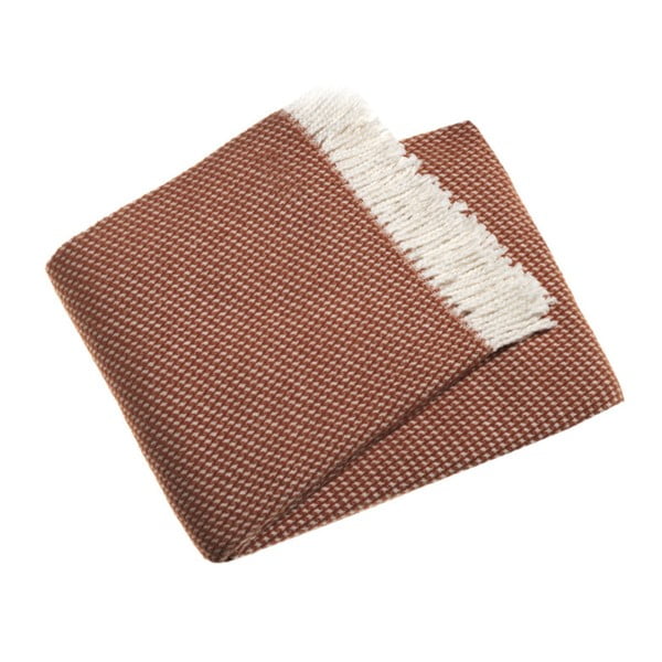 Plaid marrone terracotta con contenuto di cotone , 140 x 180 cm Ruby - Euromant