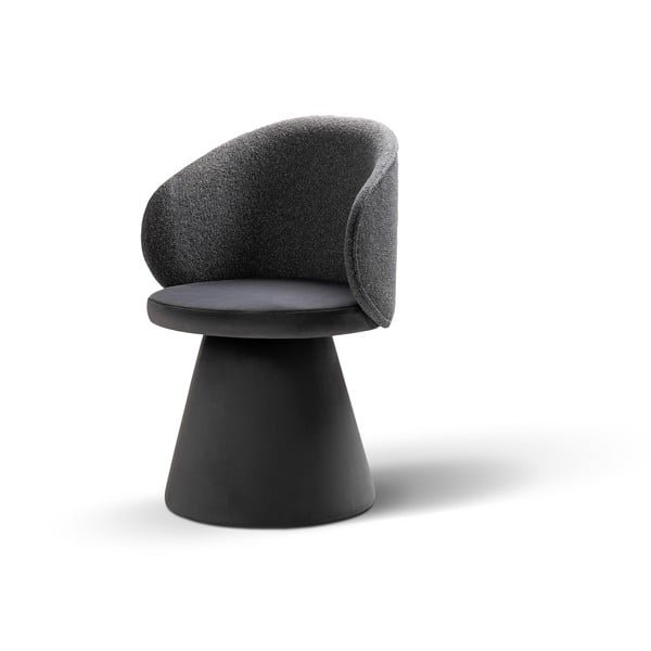 Poltrona grigio scuro con rivestimento in velluto Inez – Micadoni -image-2