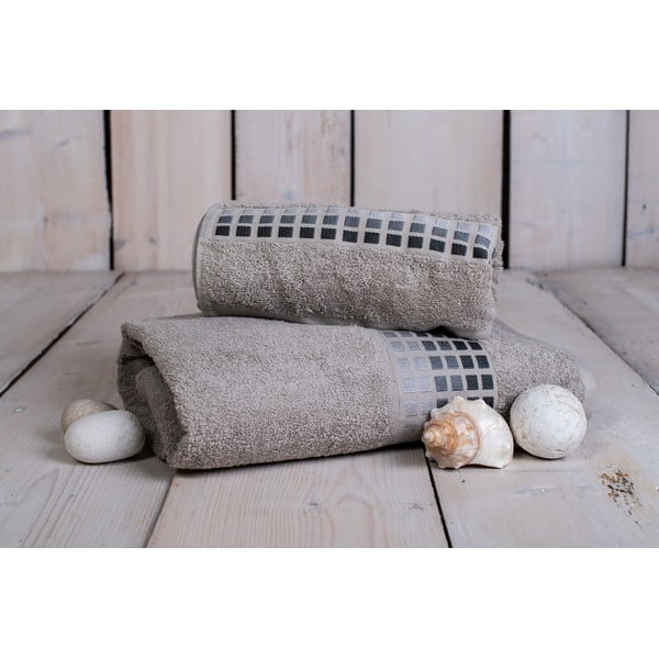 Asciugamano in cotone grigio 100x50 cm Darwin - My House