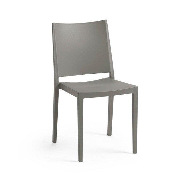 Sedia da giardino in plastica grigia Mosk - Rojaplast-image-3