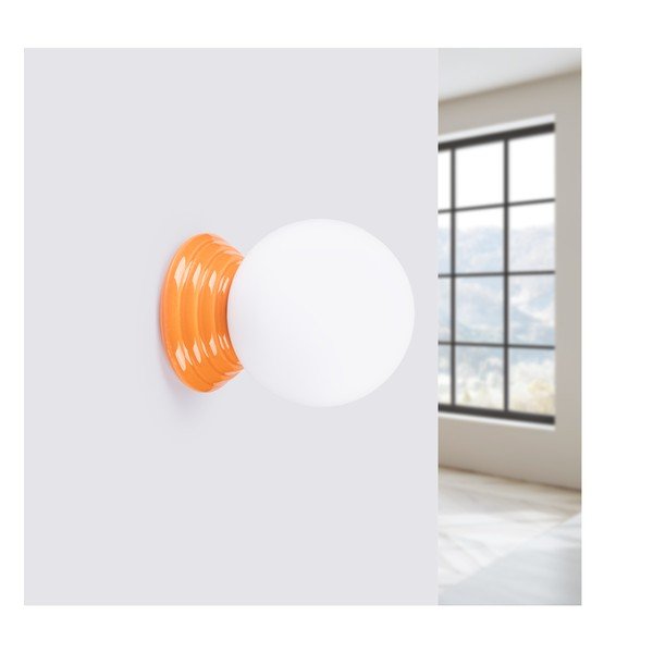 Lampada da parete arancione in ceramica ø 12 cm Farsa – Sollux-image-4
