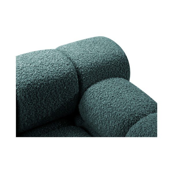 Divano angolare componibile color petrolio (con penisola a destra/con chaise lounge) con rivestimento in bouclé – Micadoni -image-4