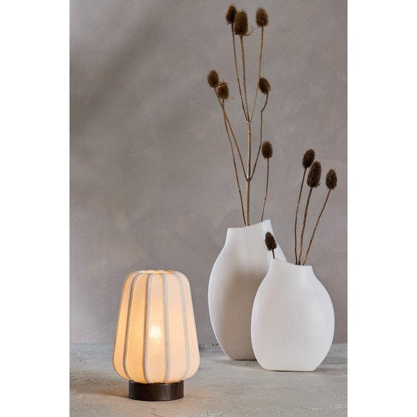 Lampada da tavolo bianca in metallo con paralume in tessuto (altezza totale 29 cm) Bibia – Light & Living-image-1