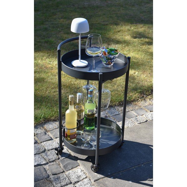 Tavolino di servizio da esterno rotondo in metallo ø 40 cm Calla – Garden Pleasure-image-1