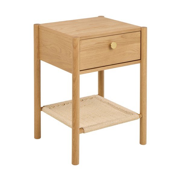 Comodino colore naturale chiaro con effetto rovere Monfort – Actona-image-2