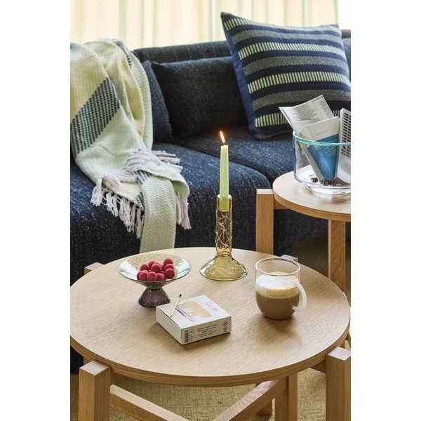 Set di tavolini da salotto rotondi di colore naturale con effetto rovere 2 pz ø 68 cm Four – Hübsch-image-4