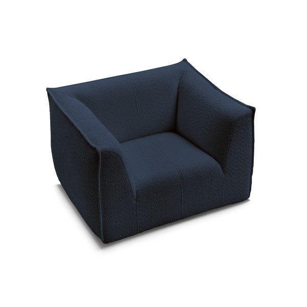 Poltrona blu scuro con rivestimento in bouclé Giorgia – Bobochic Paris-image-4