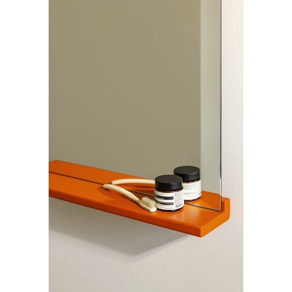 Specchio da parete con telaio in legno massiccio con ripiano  50x75 cm Lun – noo.ma-image-2