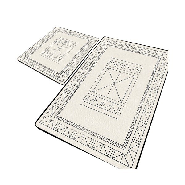 Set di tappetini per il bagno color crema 2 pz 60x100 cm Touch – Foutastic