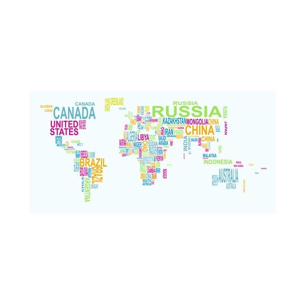 Mappa murale del mondo su tela Text World, 80 x 160 cm - Tomasucci-image-3
