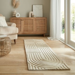 Tappeto beige in lana 60x230 cm Zen Garden - Flair Rugs