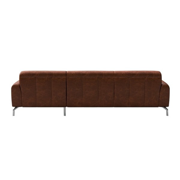 Divano angolare in pelle rosso-marrone, angolo destro Puzo - MESONICA-image-3