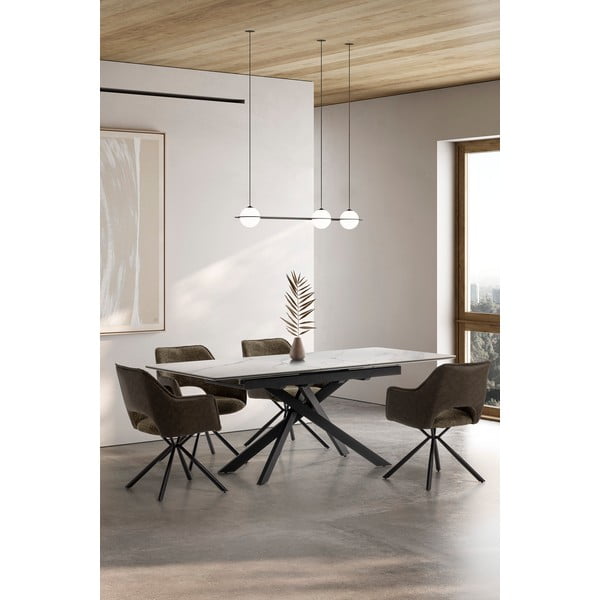 Set di sedie da pranzo verde in imbottito con braccioli 2 pz Mariel – Marckeric-image-1