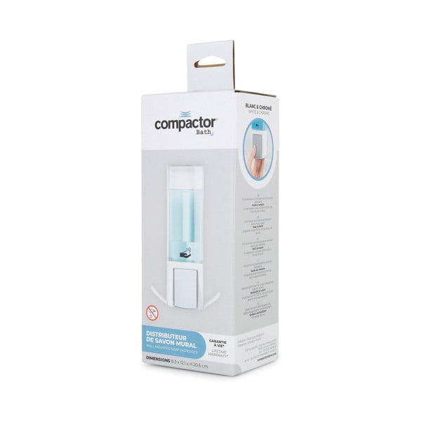 Distributore di sapone bianco da parete 500 ml - Compactor-image-3