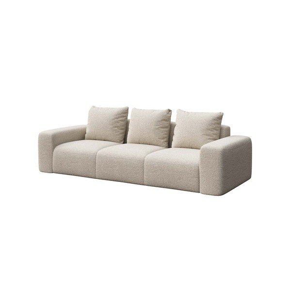 Divano in tessuto bouclé beige 287 cm Feiro - MESONICA-image-2