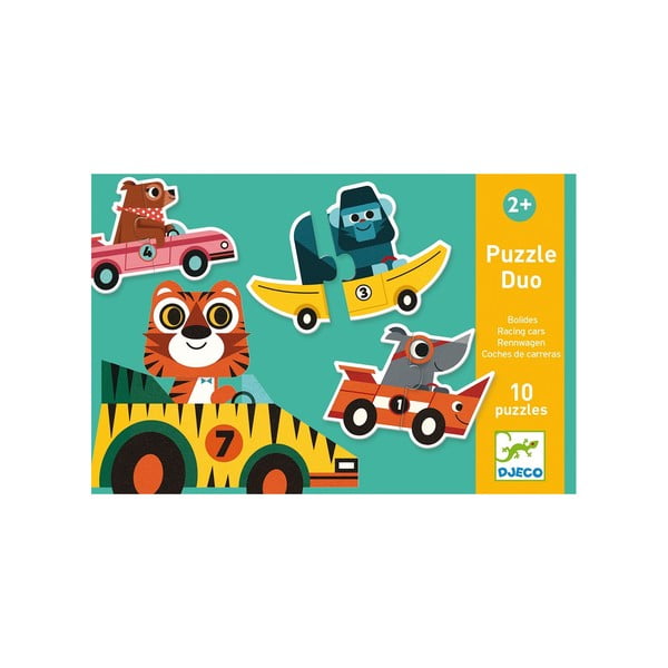 Puzzle per bambini in legno Duo Cars - Djeco-image-2