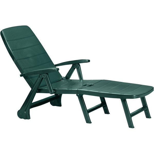 Sedia a sdraio da giardino in plastica verde scuro Roma - Keter