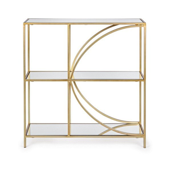 Libreria dorata in acciaio 81x87x31 cm Elenor – Bizzotto