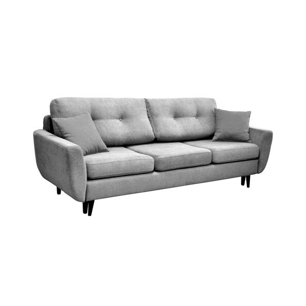 Divano letto a tre posti grigio con gambe nere Jasmin - Mazzini Sofas-image-3