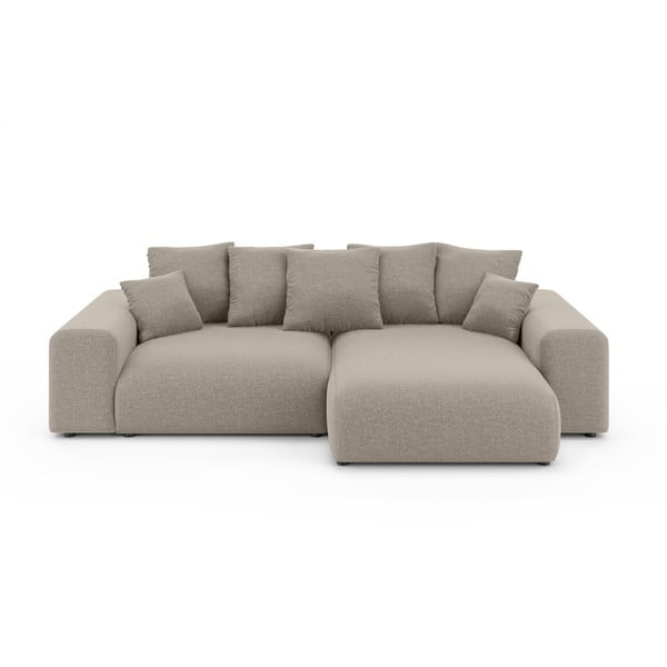 Divano angolare beige allungabile/con contenitore (con composizione variabile) Luma – Ropez