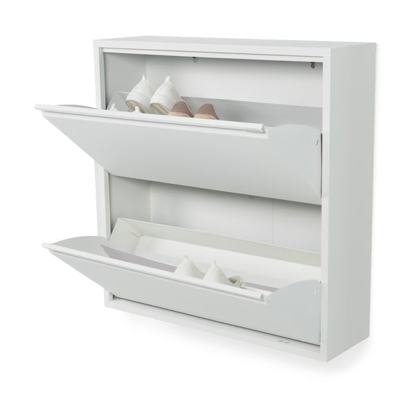 Scarpiera bianca in metallo con ante ribaltabili 75x77,5x22,5 cm Billy – Spinder Design-image-2