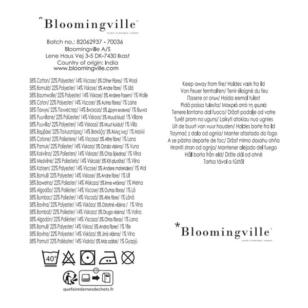 Coperta blu e beige in cotone riciclato 130x160 cm Ethan – Bloomingville-image-3